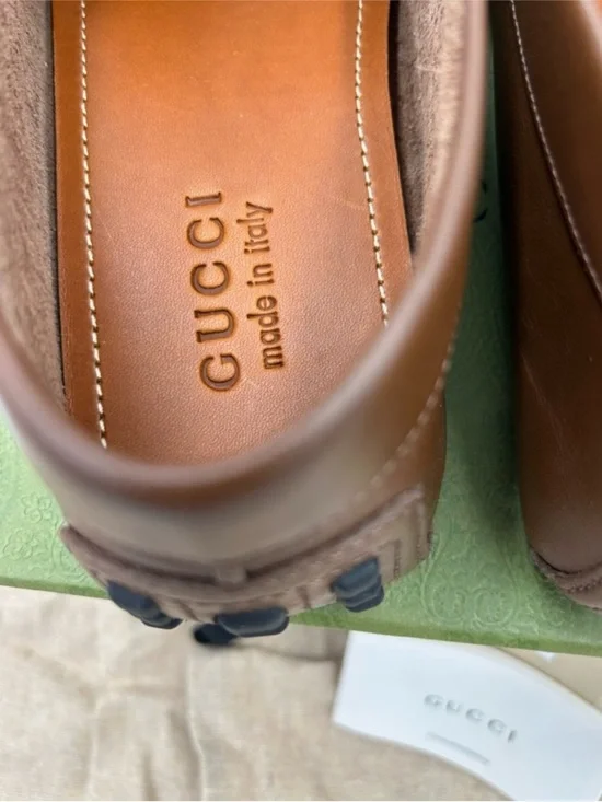 Gucci GG Monogram Brown
Leather Driving Loafers - Picture 3 of 6